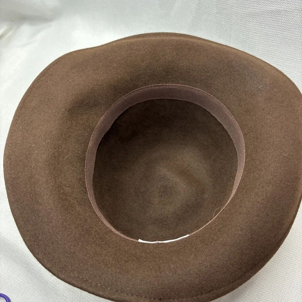 Vintage‎ 80s Hat Jeanne Marie Women's Wool Felt Brown Church Derby Kathy Retro